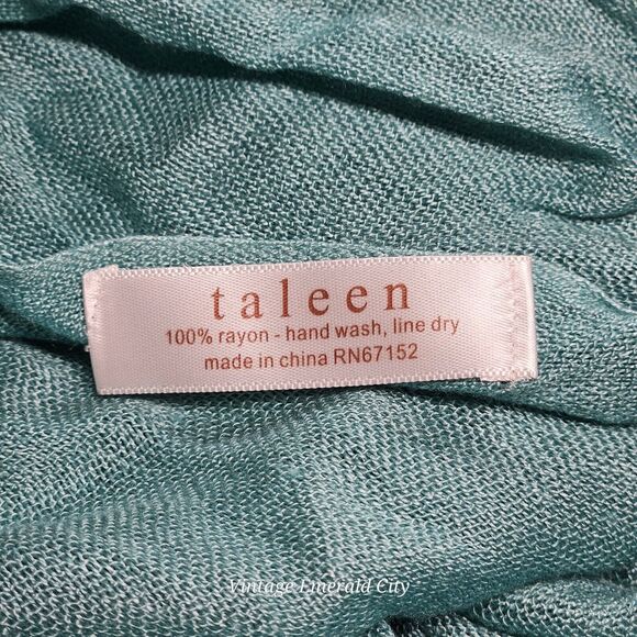 Taleen Aqua Turquoise Scarf Blue Shimer Head Wrap Pashima Stole Bohemian Hijab - Picture 4 of 8